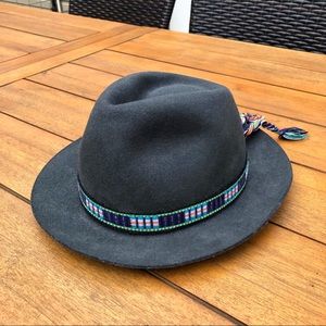Borsalino Italy Charcoal Fedora Small Brim Hat